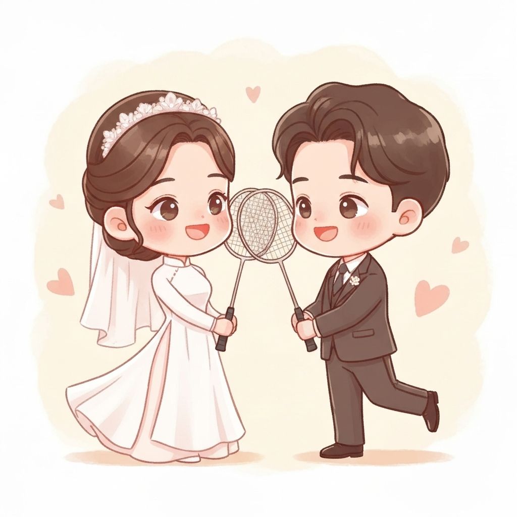 Linh và Mạnh - Chibi illustration